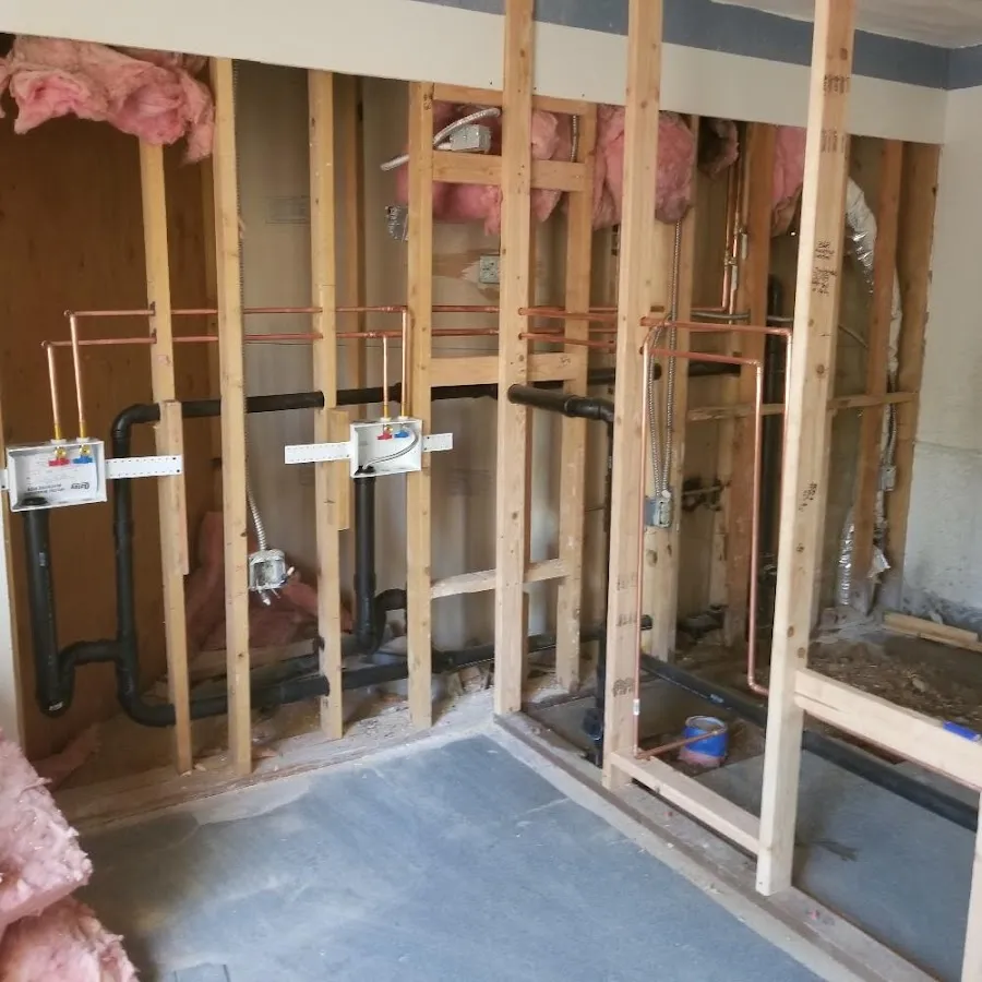 Copper pipe rough-in and plumbing installation in Wenatchee